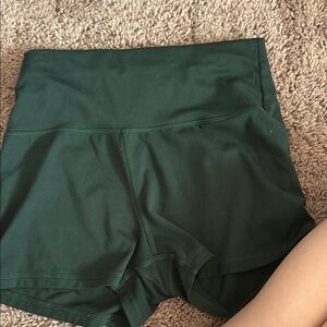 Women's Green High-Waisted Shorts